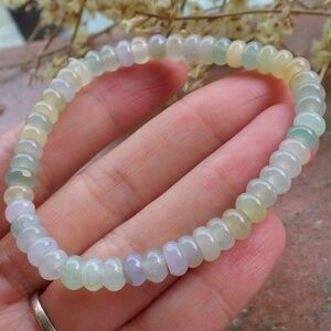 Certified 3 Color Natural A JADE Jadeite Beads Circle Bangle Bracelet 手链